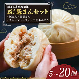 【ふるさと納税】 TVで多数紹介! 豚まん各種 5~20個 豚まん チャーシューまん 野菜まん 二色あんまん 豚まん専門店 小分け 冷凍 お弁当 おかず おやつ 晩ごはん 夕ご飯 おつまみ リピーター 中華 惣菜 手作り 5個 12個 20個 豚まん専門店龍福 二見 肉まん 大阪府 松原市