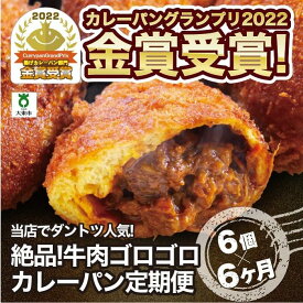 【ふるさと納税】【6か月定期便】カレーパン 6個 牛肉 ゴロゴロ グランプリ 金賞受賞 | パン 食品 美味しい 冷凍 お取り寄せ 国産 送料無料 人気 おすすめ 小分け 個包装 グルメ 肉 お肉 温めるだけ セット 詰め合わせ　定期便