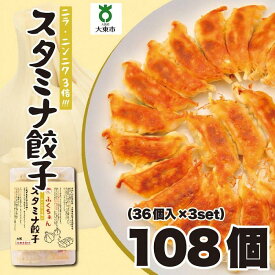 【ふるさと納税】【大阪名物】大阪ふくちぁんスタミナ餃子 冷凍生餃子 108個 ［36個入×3セット］ | ギョウザ ギョーザ 冷凍餃子 冷凍 生餃子 おつまみ おかず 惣菜 国産豚肉 国産野菜 中華 焼くだけ 詰合せ 大容量 人気 おすすめ 送料無料 ニンニク