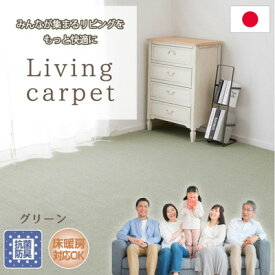 【ふるさと納税】【江戸間6畳】家族が集まるリビングをもっと快適に!リビングカーペット グリーン (ウイング6畳GR)【1493000】