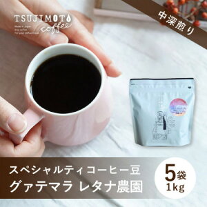 【ふるさと納税】スペシャルティコーヒー豆  人気 グァテマラレタナ農園 1kg(200g×5袋)豆のまま 辻本珈琲【1533841】