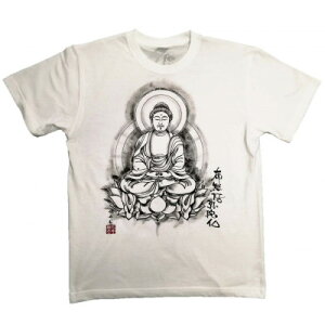 【ふるさと納税】手描きTシャツ 仏画 阿弥陀如来 白 (半袖 Mサイズ)【1615542】