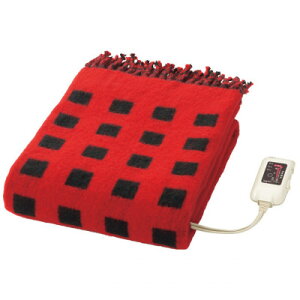 【ふるさと納税】【12月発送】電気ひざ掛け/レッド 約140×82cm(房含む)【1636706】