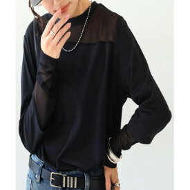 【ふるさと納税】【ANTIQUA/アンティカ】シアー切り替えトップス ロンT(PN-00545-05-Plus)【1639338】