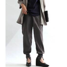 【ふるさと納税】【ANTIQUA/アンティカ】裾リブスリットパンツ ダークグレー　M　(AY-00014-16-M)【1639347】