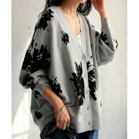 【ふるさと納税】【ANTIQUA/アンティカ】花柄カーディガン グレー(PN-00492-15-Onesize)【1639349】