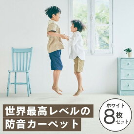 【ふるさと納税】最大82%の音をカットする防音タイルカーペット「防音専科」8枚セット ホワイト_ カーペット タイルカーペット 防音 防音専科 防音マット 人気 おすすめ 送料無料 お手入れ簡単 便利 抗菌 防ダニ 国内生産 静電加工 防炎 贈答 ギフト 【1482890】