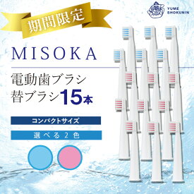 【ふるさと納税】＜期間限定＞＜メール便・2色から選べる！＞MISOKA電動歯ブラシ 替ブラシ コンパクトサイズ(15本) ゲキツル 電動ハブラシ 歯磨き はみがき ふつう リピート リピーター 職人品質 シンプル デンタルケア 【m06-41】【株式会社夢職人】