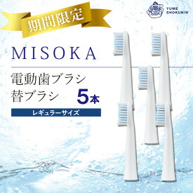 【ふるさと納税】＜期間限定！＞＜メール便・エコ包装＞MISOKA電動歯ブラシ 替ブラシ レギュラーサイズ(5本) ゲキツル 電動ハブラシ 歯磨き はみがき 職人品質 シンプル デンタルケア リピート リピーター 【m06-42】【株式会社夢職人】