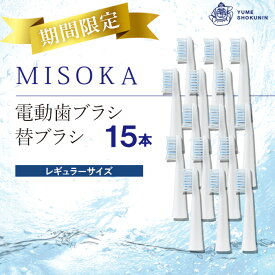 【ふるさと納税】＜期間限定！＞＜メール便・エコ包装＞MISOKA電動歯ブラシ 替ブラシ レギュラーサイズ(15本) ゲキツル 電動ハブラシ 歯磨き はみがき 職人品質 シンプル デンタルケア リピート リピーター 【m06-43】【株式会社夢職人】