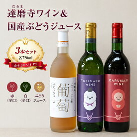【ふるさと納税】ワイン 達磨寺ワイン2本 国産ぶどうジュース1本 セット |酒 お酒 赤ワイン 白ワイン 辛口 ジュース 国産 アルコール 詰め合わせ カタシモワイナリー カタシモワインフード株式会社 大阪府 柏原市