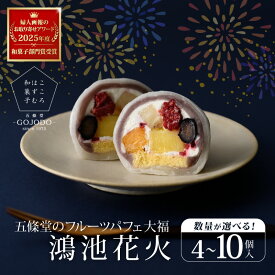 【ふるさと納税】 【選べる個数】★多数のメディアで紹介されました★ 五條堂（GOJODO）の鴻池花火 フルーツパフェ大福 【フルーツ大福 冷凍大福 ふるーつ大福 だいふく お菓子 おかし 和菓子 ブルーベリー オレンジ バナナ フランボワーズ パイナップル おやつ】