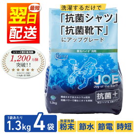 【ふるさと納税】善玉バイオ浄抗菌プラス1.3kg×4袋(袋商品のみ)【 洗剤 防臭 ギフト 室内干し 部屋干し 衣類用洗剤 衣類用 日用品 節水 節電 時短 粉末 カビ ニオイ 抑制 エコプラッツ 一人暮らし】