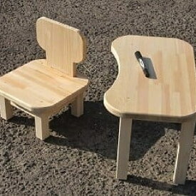 【ふるさと納税】手作り 木製 お子様用、机・いすセット Ver.1 Sサイズ