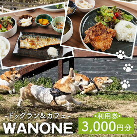 【ふるさと納税】 WANONE 利用券 3000円分 500円×6枚 ／ 犬 カフェ ドッグラン 愛犬 お出かけ ペット同伴 犬連れ ランチ 犬遊び場 ドッグカフェ ペット施設 犬用施設 セルフウォッシュ 犬と休日 大阪府 No.380