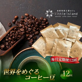【ふるさと納税】 【毎月定期便12回】世界をめぐるコーヒー豆 250g ／ コーヒー豆 定期便 珈琲 定期便 コーヒー 焙煎豆 自家焙煎 コーヒーセット 飲み比べ コーヒーギフト 自宅カフェ 大阪府 No.385