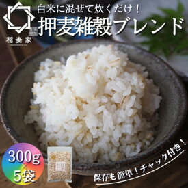 【ふるさと納税】【白米に混ぜて簡単!】国産 押し麦ブレンド1.5kg(300g×5袋入り)【1632804】