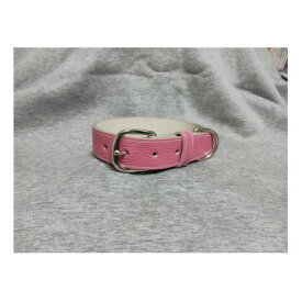 【ふるさと納税】ペット用品(首輪) 牛革シボ型押しラメカラー・ピンク首輪#24【1657321】