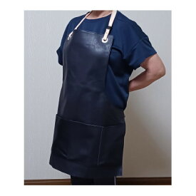 【ふるさと納税】BBQ用牛革キップレザーエプロン・クロ【1657333】