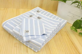 【ふるさと納税】松藤テリー　シンプルスタイルタオル　スカイ/ホワイト　3枚（009_5177）