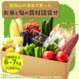 【ふるさと納税】【5種以上6～7kg】金剛山の清水で育ったお米と旬食材セット詰合せ【配送不可地域：離島】【1539844】