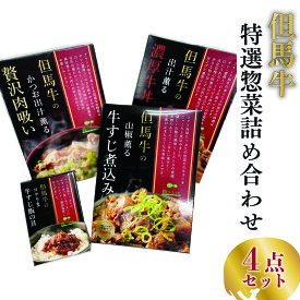 【ふるさと納税】但馬牛の惣菜　4点セット　【 肉の加工品 すじ煮込み すじ飯の具 牛丼 肉吸い 柔らかい 旨味 芳醇な味わい 添加物不使用 保存料不使用 】