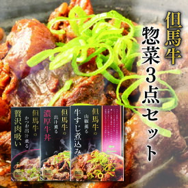 【ふるさと納税】但馬牛の惣菜　3点セット　【 肉の加工品 加工食品 惣菜 柔らかい コク 旨味 芳醇な味わい 添加物不使用 保存料不使用 すじ煮込み 牛丼 肉吸い 】