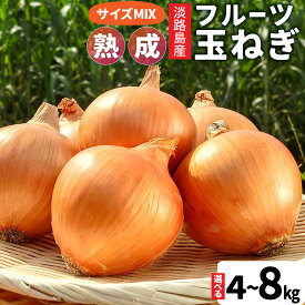 【ふるさと納税】淡路島産 フルーツ玉ねぎ 選べる種類容量 【熟成 / 新玉】【4kg / 8kg】 サイズ色々 【レビューキャンペーン実施中】/ 淡路 淡路島 あわじ 玉ねぎ タマネギ 玉葱 淡路島産玉ねぎ カレー シチュー バーベキュー 料理 スープ サラダ人気 訳あり 料理 送料無料