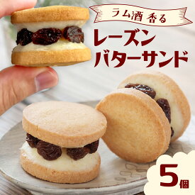 【ふるさと納税】 レーズンバターサンドボックス（5個入） / 最速発送 菓子 バターサンド クッキー コーヒー 珈琲 ティー おやつ おすすめ 紅茶 スイーツ 焼き菓子 洋菓子 お菓子 人気