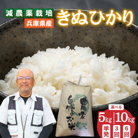 【ふるさと納税】【選べる容量・回数】兵庫県佐用町で育てたきぬひかり / 兵庫県産 きぬひかり 減農薬米 精米 お米 シルク 粘り 甘み つやつや あっさり 新鮮 おにぎり 自然の力 自然豊か ブランド米