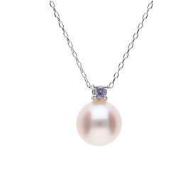 【ふるさと納税】12月 誕生石 タンザナイト｜アコヤパール ペンダント ネックレス｜無調色 アコヤ真珠 8.0mm K10WG チェーン付き | アクセ ファッション 人気 おすすめ 送料無料