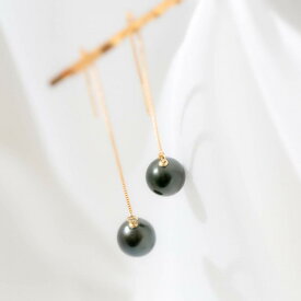 【ふるさと納税】ブラックパール（タヒチ 黒蝶真珠） 8.0mm K10 イエローゴールド アメリカンピアス | パール 真珠 アクセサリー ジュエリー ファッション 人気 おすすめ 送料無料