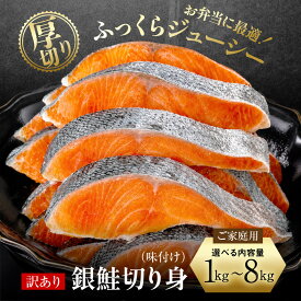 【ふるさと納税】＜選べる・内容量＞【訳あり】銀鮭切り身 味付け ご家庭用・お弁当に最適！ふっくらジューシー | 訳あり 厚切り 塩銀鮭 切り身 定期便 人気 鮭 さけ しゃけ サーモン 魚 魚介類 冷凍 厚切 肉 厚 塩鮭 銀鮭 ふるさと 送料無料 切身 惣菜 お取り寄せ グルメ