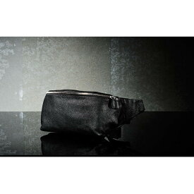 【ふるさと納税】姫路黒桟革　ボディバッグ　横型　黒　【ファッション・カバン・バッグ・ボディバッグ・黒桟革】