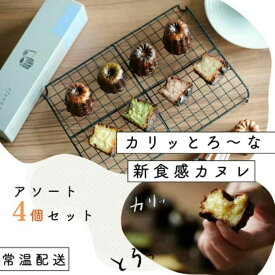 【ふるさと納税】【カリッとろ～な新食感 カヌレ】セトレのカヌレ 4種4個セット 「プレーン 抹茶 ラズベリー コーヒー」 SETRE Canele　選べるラベルカラー お菓子 おやつ スイーツ ティータイム コーヒーブレイク