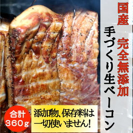 【ふるさと納税】国産完全無添加手づくり生ベーコンスライス合計360g ベーコン 生ベーコン ベーコンエッグ パスタ チャーハン ポテトサラダ スープ BBQ 手作り 真空包装 国産 姫路市 兵庫県