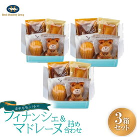 【ふるさと納税】ホテルモントレの「フィナンシェ&マドレーヌ詰め合わせ」(4個入り)3箱セット/手提げ付き【1485117】