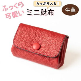 【ふるさと納税】本革ミニ財布 たつの市産シュリンク型押し牛革使用 ハンドウォレット[レッド]【1679837】