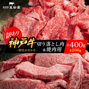 【ふるさと納税】神戸牛 訳あり お試し 小分け 切り落とし肉&焼肉用(部位おまかせ) 計400g AGSP1【配送不可地域:離島】【1662640】