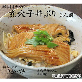 【ふるさと納税】頑固オヤジのこだわり煮穴子丼ぶり 3人前 魚貝類 加工食品 あなご 特別栽培米 コシヒカリ AAA