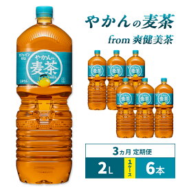 【ふるさと納税】麦茶 定期便 3ヶ月 やかんの麦茶 from 爽健美茶 2L 1ケース 6本 セット 詰め合わせ ペットボトル