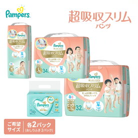 【ふるさと納税】パンパース 肌へのいちばん 超吸収スリム パンツタイプ 2パックとおしりふき 2パック[ Pampers おむつ オムツ ]