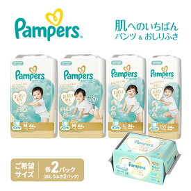 【ふるさと納税】【パンツ】肌いち 2パック＆おしりふき 2パック［パンパース 紙おむつ 赤ちゃん ベビー 消耗品 日用品 乳児 幼児 子供 オムツ 孫］