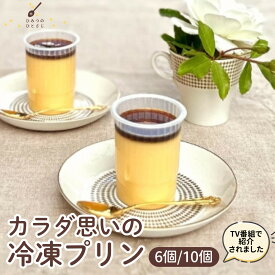 【ふるさと納税】★TV番組で紹介されました★カラダ思いの 冷凍プリン 6個 / 10個 セット【ひみつのひとさじ】プリン PUDDING スイーツ デザート おやつ お菓子 洋菓子 なめらか ミルク お取り寄せ オーガニック 低カロリー カラメル 贈り物 ギフト