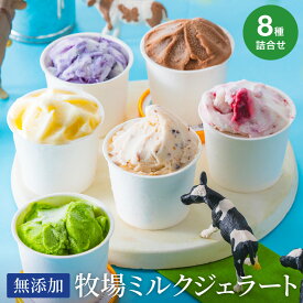 【ふるさと納税】牛飼いのジェラートセット 8種詰め合わせ / 無添加 スイーツ ジェラート シャーベット アイスクリーム 卵 小麦粉不使用 手作り プレセント お土産 贈り物 ギフト お取り寄せ 【狩野牧場】