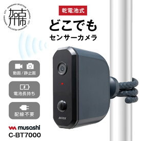 【ふるさと納税】【レビューキャンペーン】musashi C-BT7000 乾電池式どこでもセンサーカメラ 《 人感センサー 防犯カメラ 屋外 乾電池式 ムサシ 防犯 防犯グッズ 空き巣予防 》