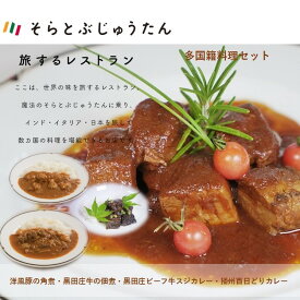 【ふるさと納税】【多国籍料理4種セット】〜黒田庄ビーフ牛スジカレー/播州百日どりカレー/黒田庄和牛の佃煮/洋風豚の角煮〜 お取り寄せグルメ 冷凍