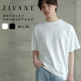 【ふるさと納税】【ZIVANE】スビンコットン クルーネックTシャツ（White/Black）