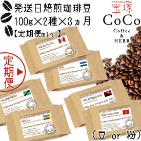 【ふるさと納税】【宝塚】miniサイズ3ヶ月定期便C（当日自家焙煎珈琲6種 計600g）