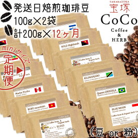 【ふるさと納税】【宝塚】12ヶ月の定期便（当日自家焙煎珈琲豆・全12種）mini